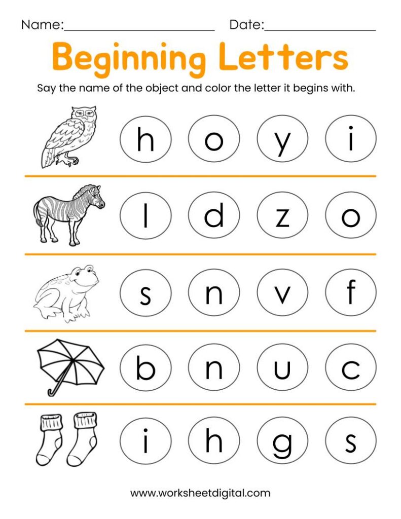 10 Printable Beginning Letters Worksheets For Kindergarten Preschool Homeschool 10 Printable Beginning Letters Worksheets For Kindergarten Preschool Homeschool