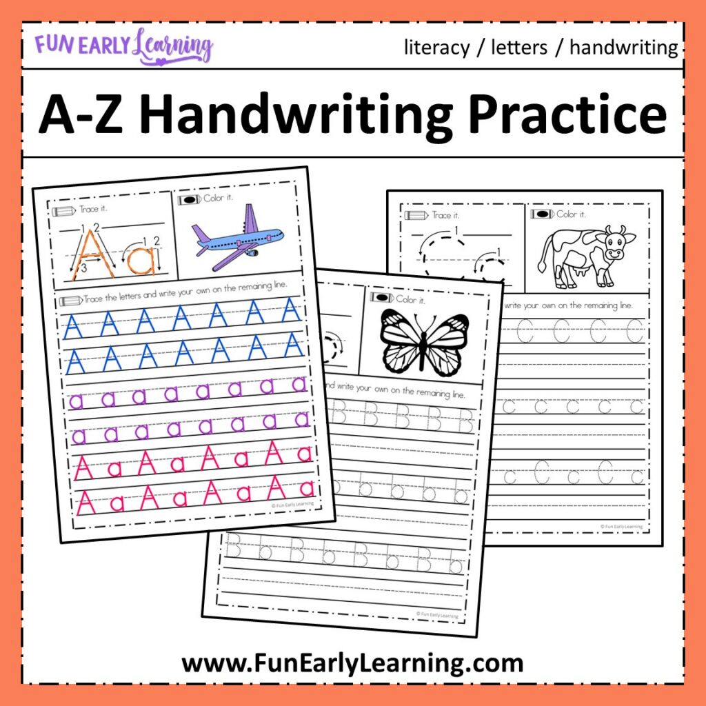 A Z Handwriting Practice A Z Handwriting Practice