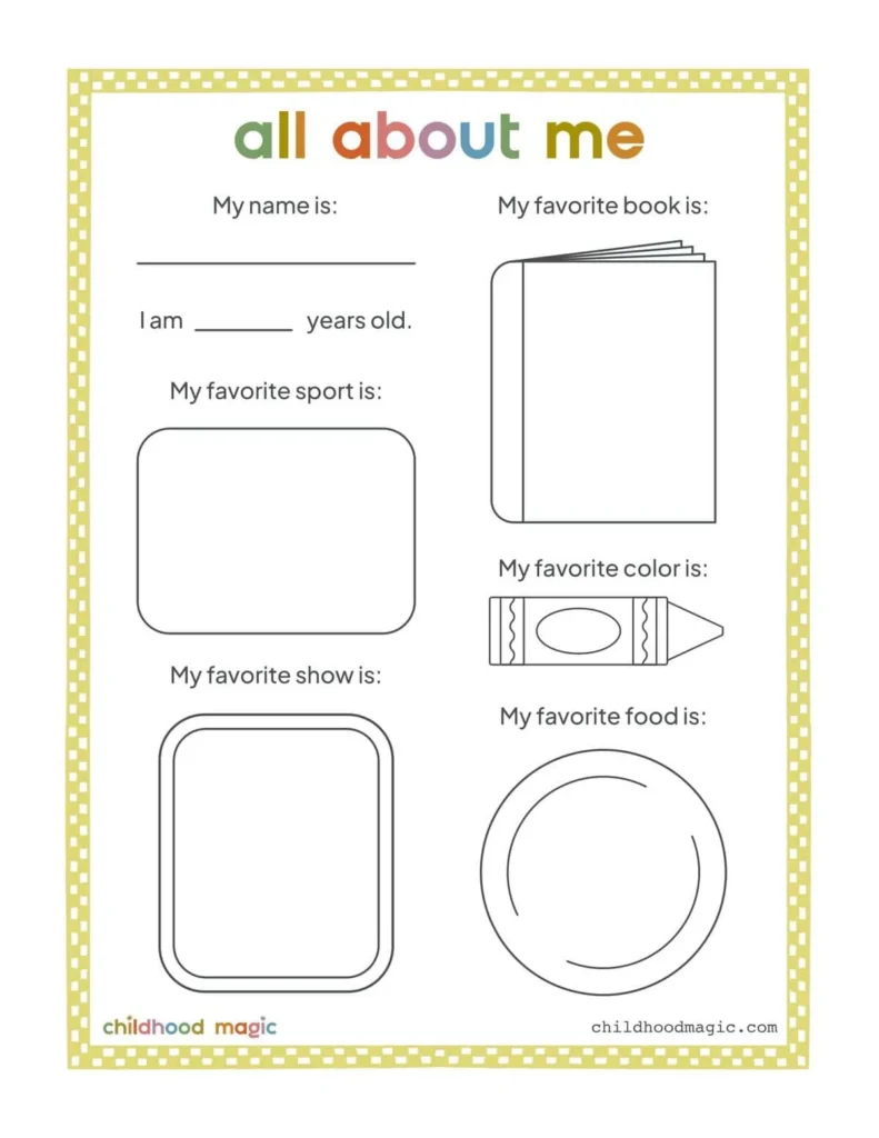 All About Me Free Printable Worksheets For Pre K To Elementary All About Me Free Printable Worksheets For Pre K To Elementary