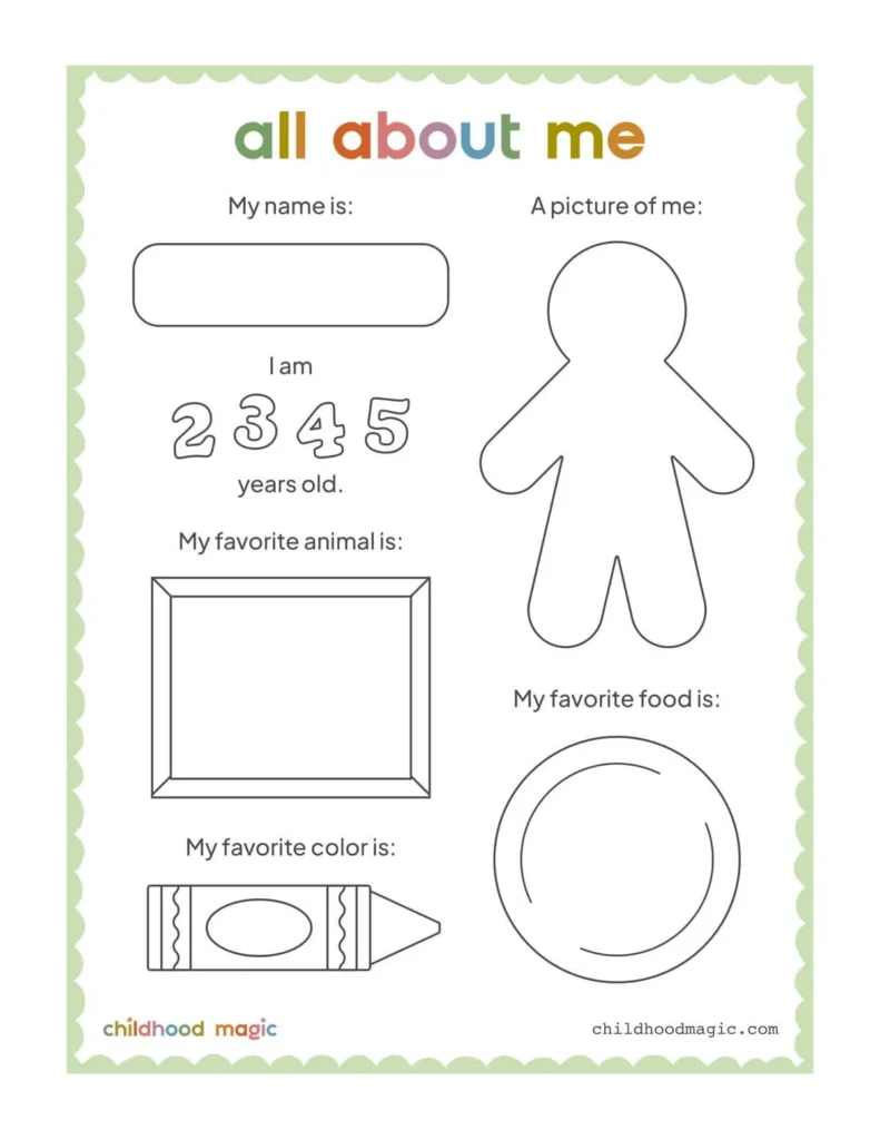 All About Me Free Printable Worksheets For Pre K To Elementary All About Me Free Printable Worksheets For Pre K To Elementary