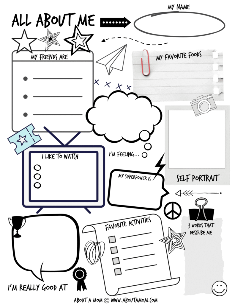 All About Me Printable Activity Page For Kids All About Me Printable Activity Page For Kids