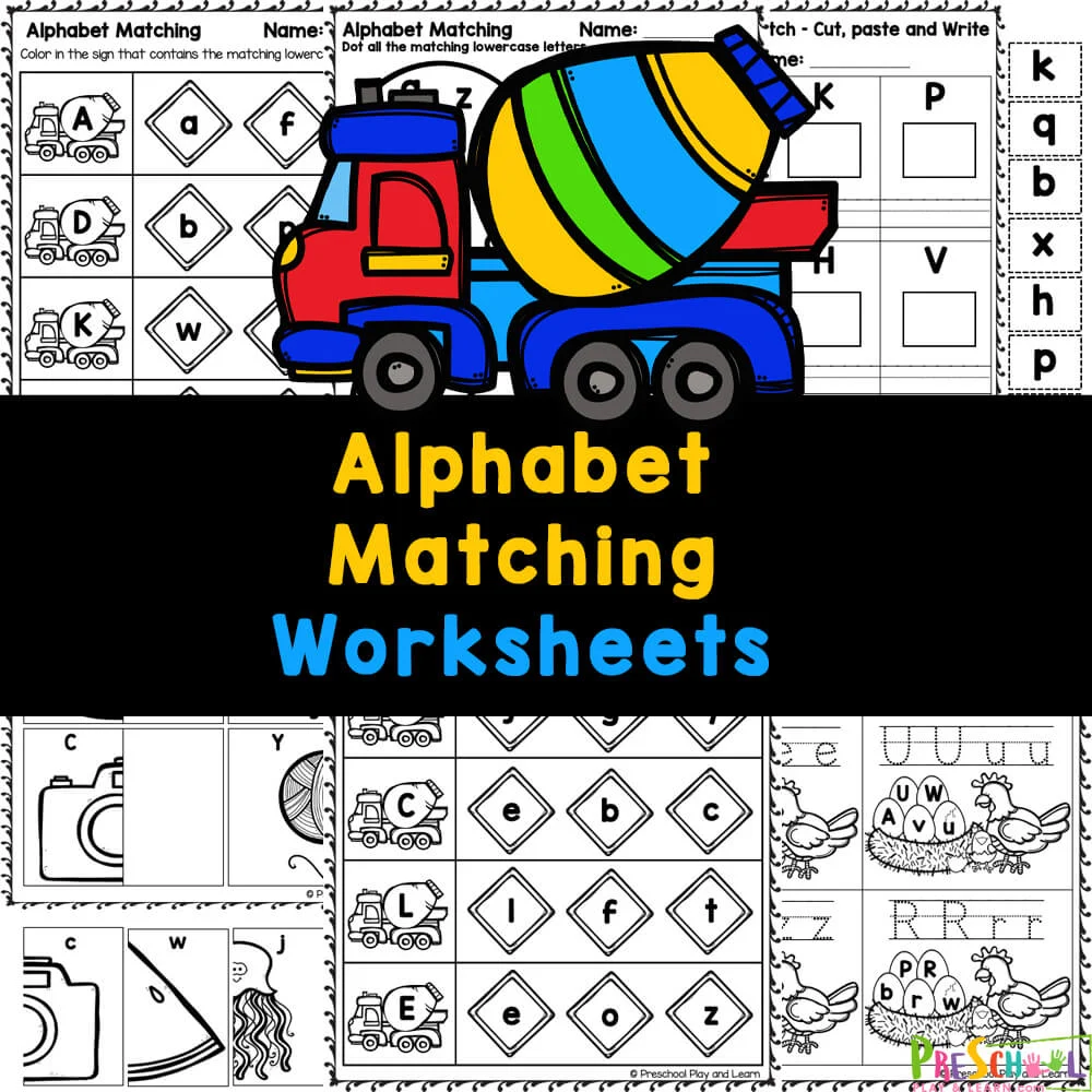 Alphabet Letter Matching Worksheets For Pre K