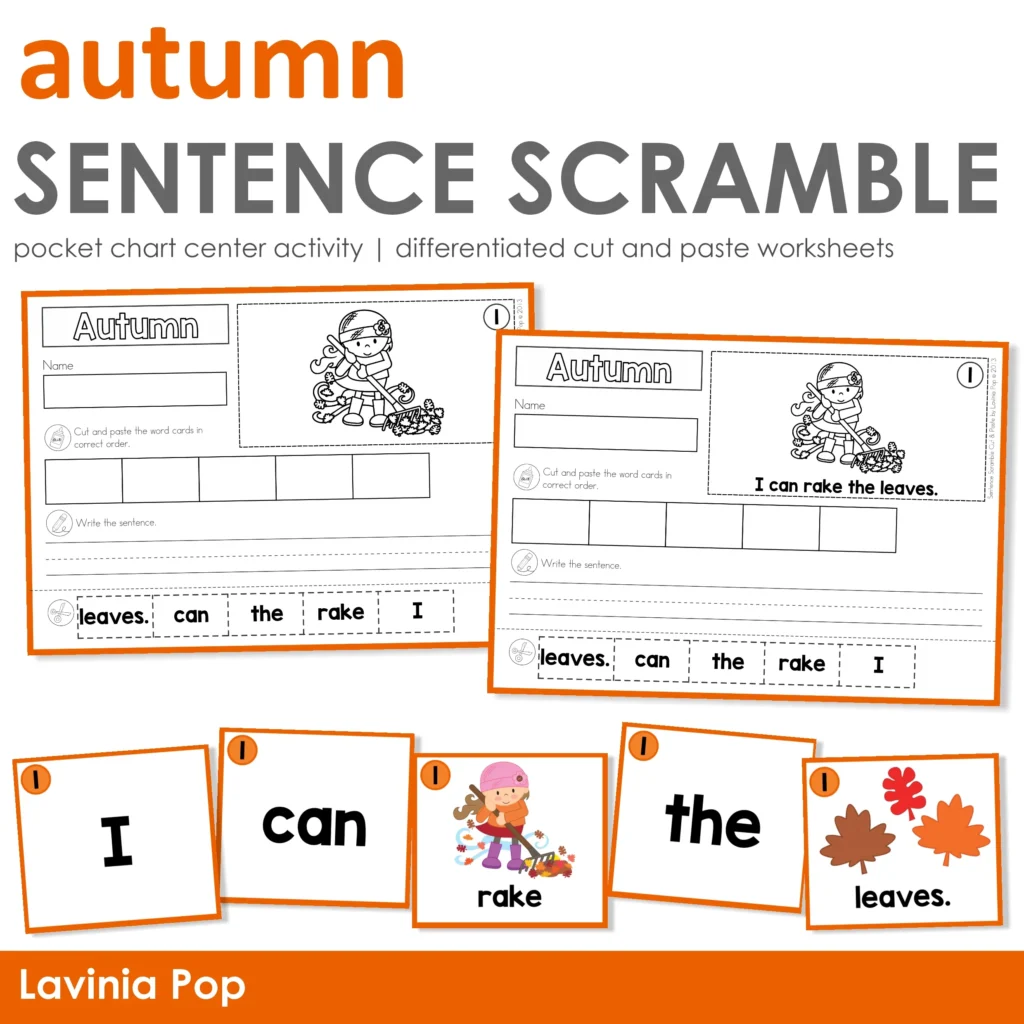 Autumn Sentence Scramble With Free Sample Pages