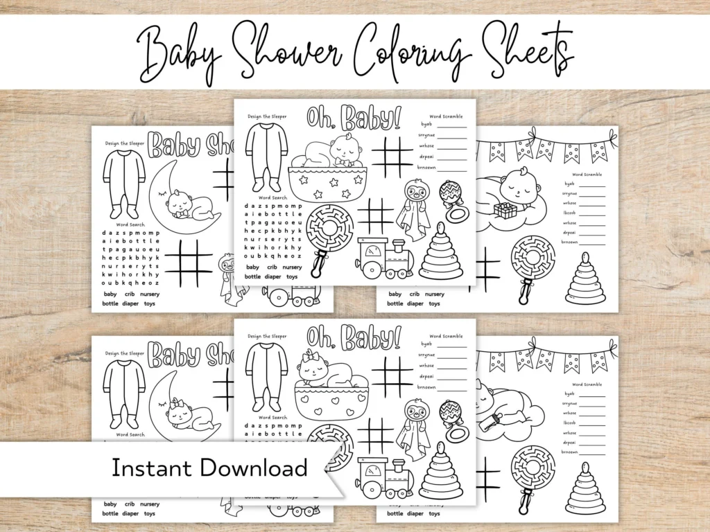 Baby Shower Coloring Pages Kids Baby Shower Coloring Pages Kids