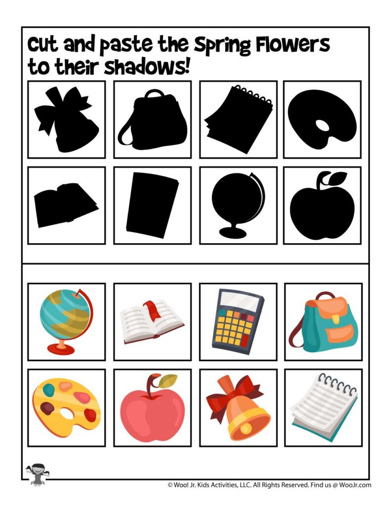 Back To School Cut And Paste Activity Pages Back To School Cut And Paste Activity Pages