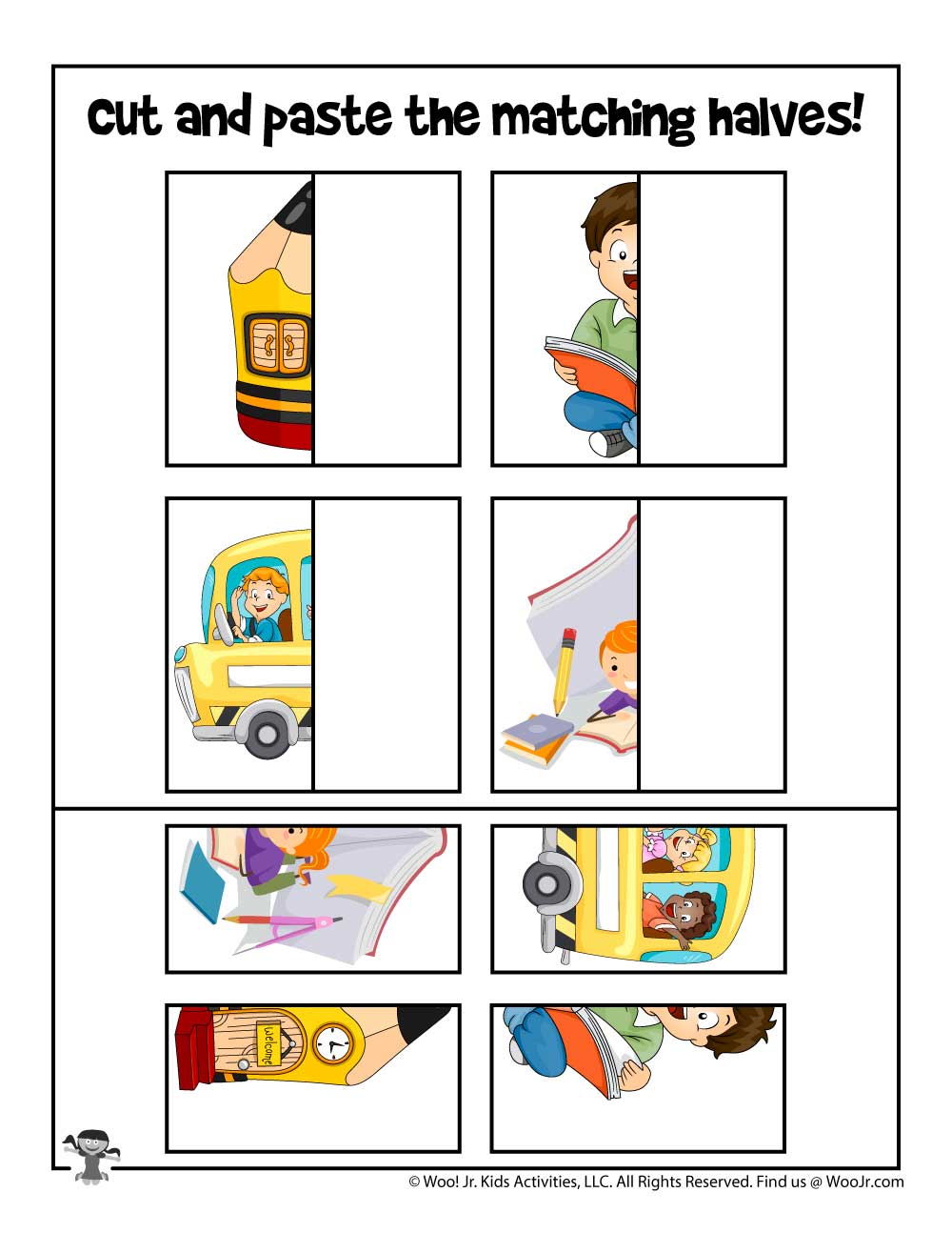 Back To School Cut And Paste Activity Pages