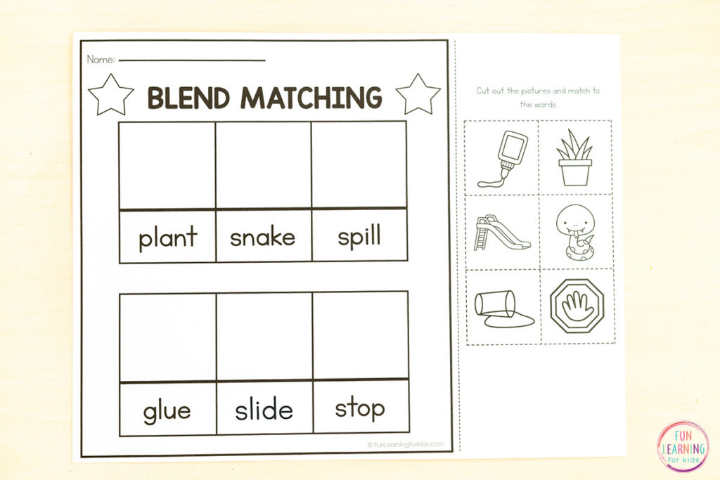 Beginning Blends Word Sort Cut Paste Worksheets Beginning Blends Word Sort Cut Paste Worksheets