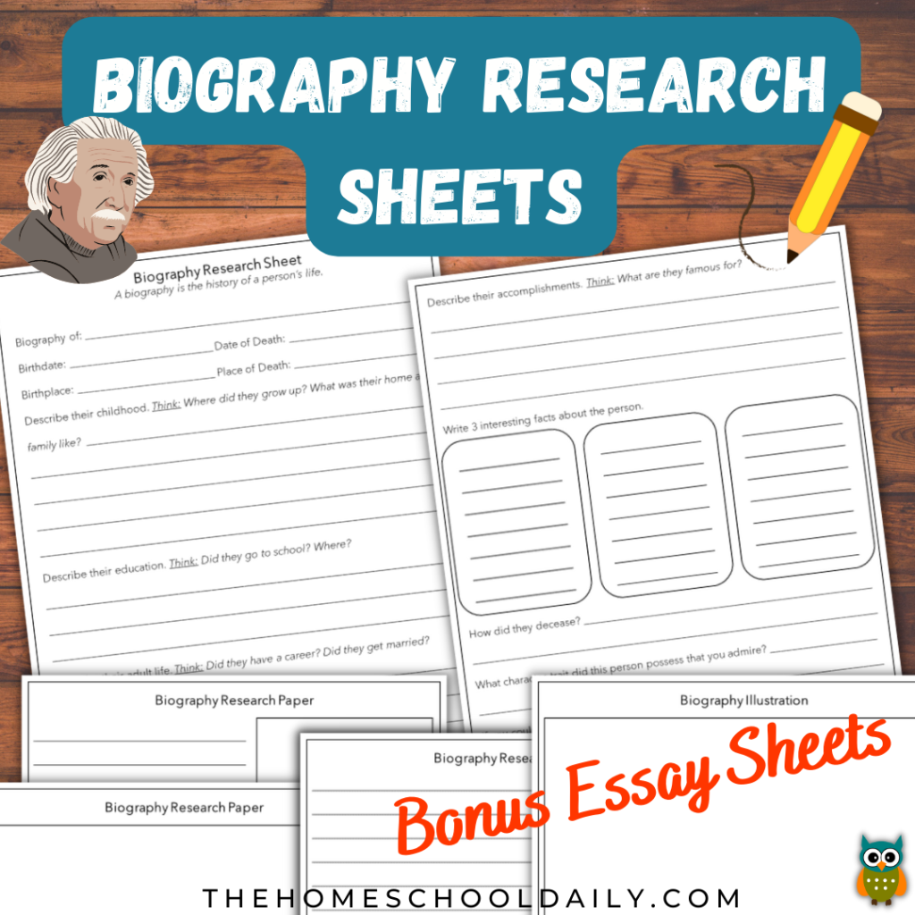 Biography Research Sheets Biography Research Sheets
