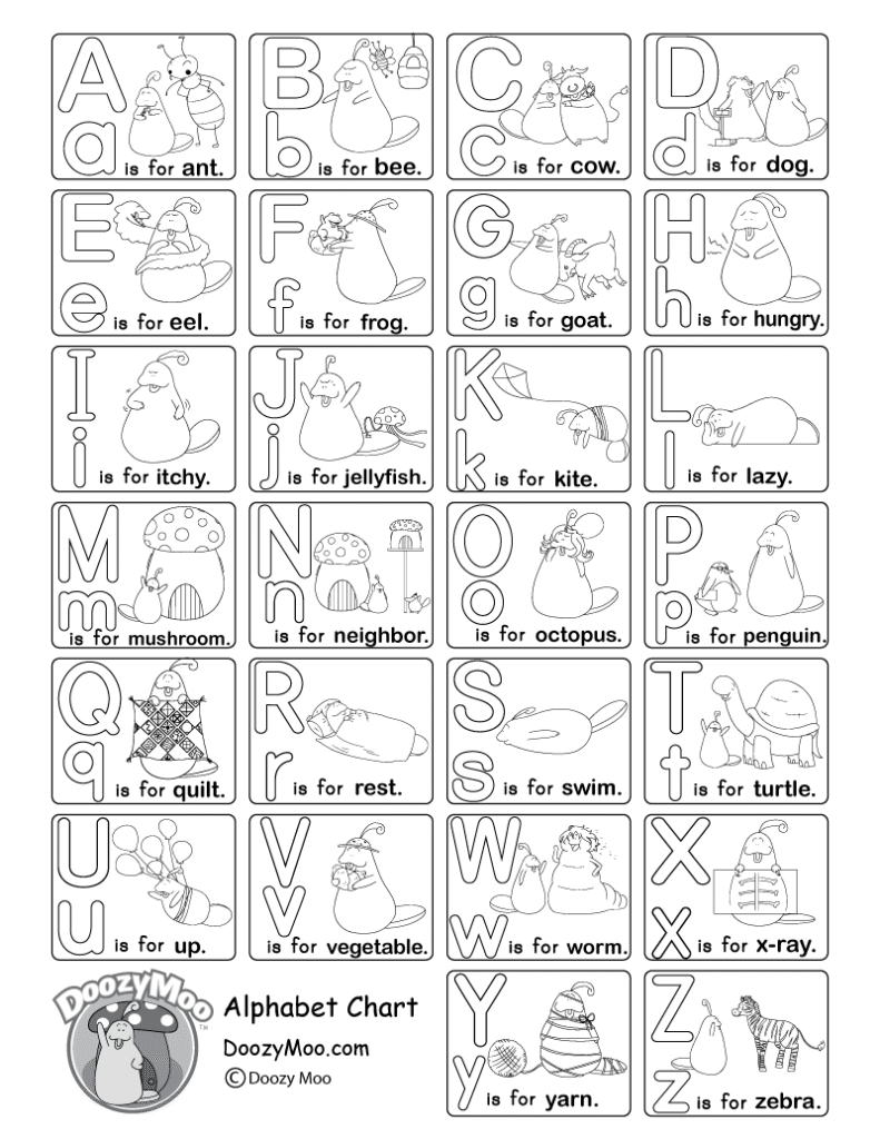Black And White Alphabet Chart Black And White Alphabet Chart