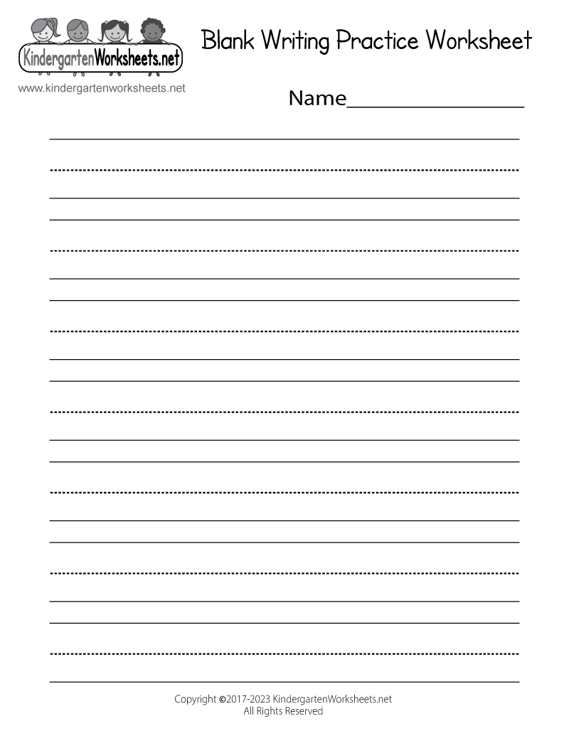 Blank Writing Practice Worksheet Printable