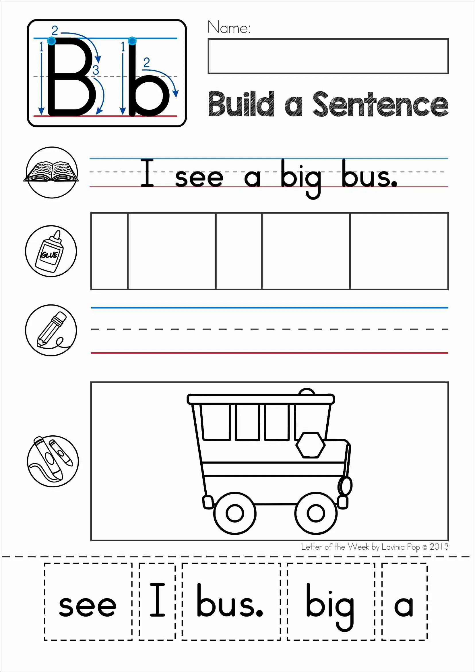 Build A Sentence Sentence Scramble Cut And Paste Worksheets