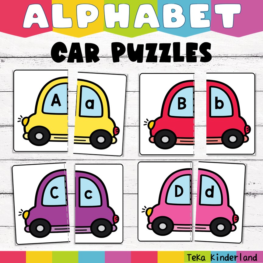 Car Letter Matching Uppercase And Lowercase Puzzle Printable
