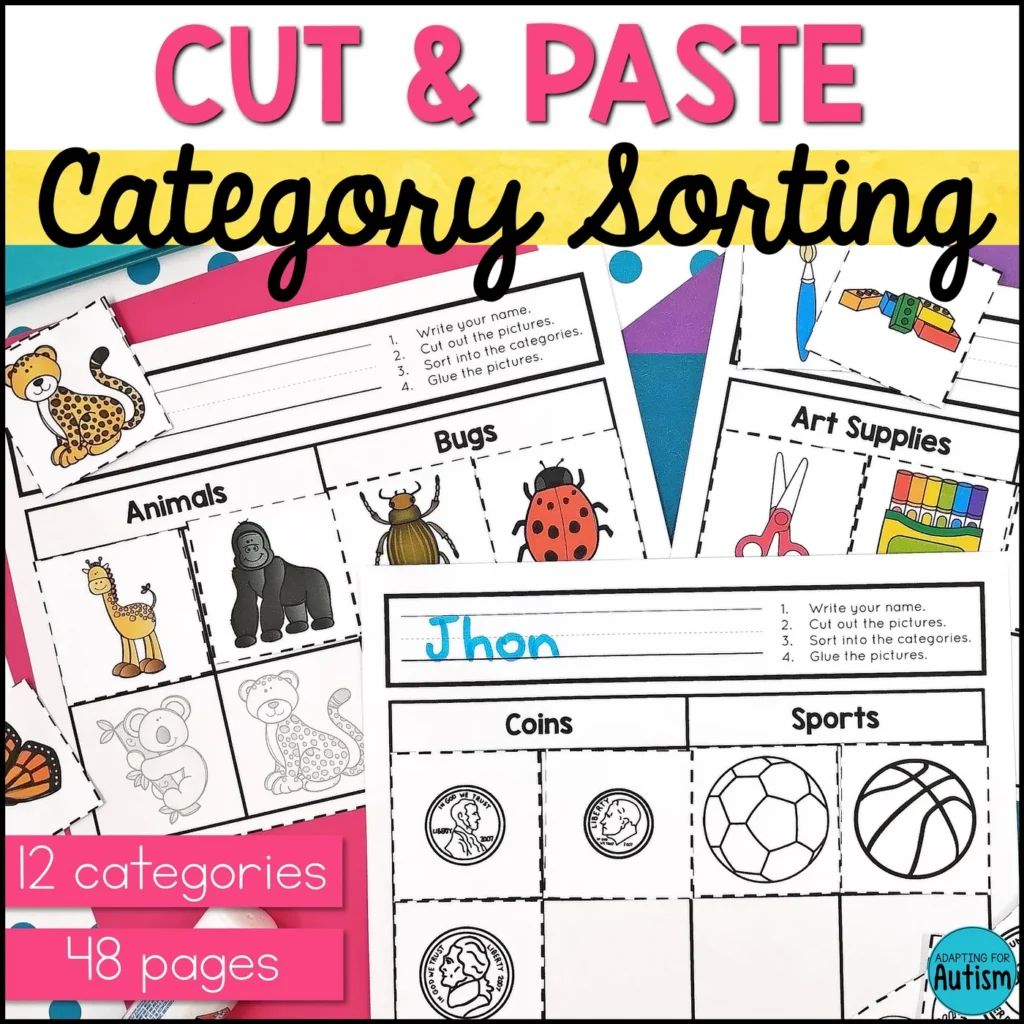 Category Sorting Cut And Paste Worksheets Category Sorting Cut And Paste Worksheets