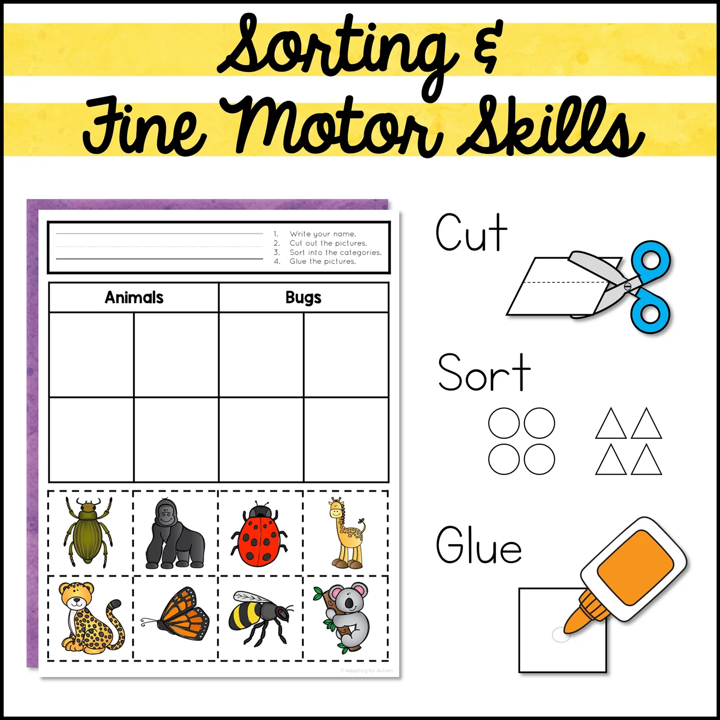 Category Sorting Cut And Paste Worksheets