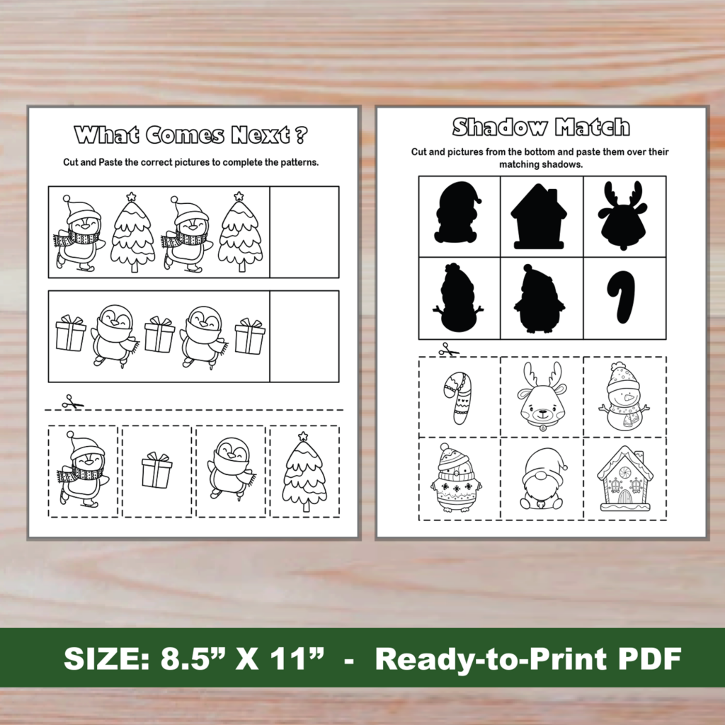 Christmas Cut And Paste Worksheets Printable Scissor Skills Fine Motor Skills Christmas Cut Glue Activities Preschool Kindergarten Christmas Cut And Paste Worksheets Printable Scissor Skills Fine Motor Skills Christmas Cut Glue Activities Preschool Kindergarten