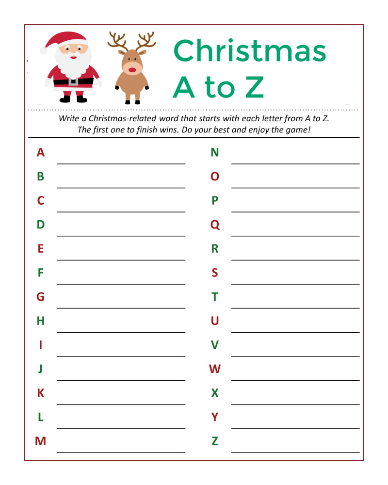 Christmas Word Game Christmas Word Game