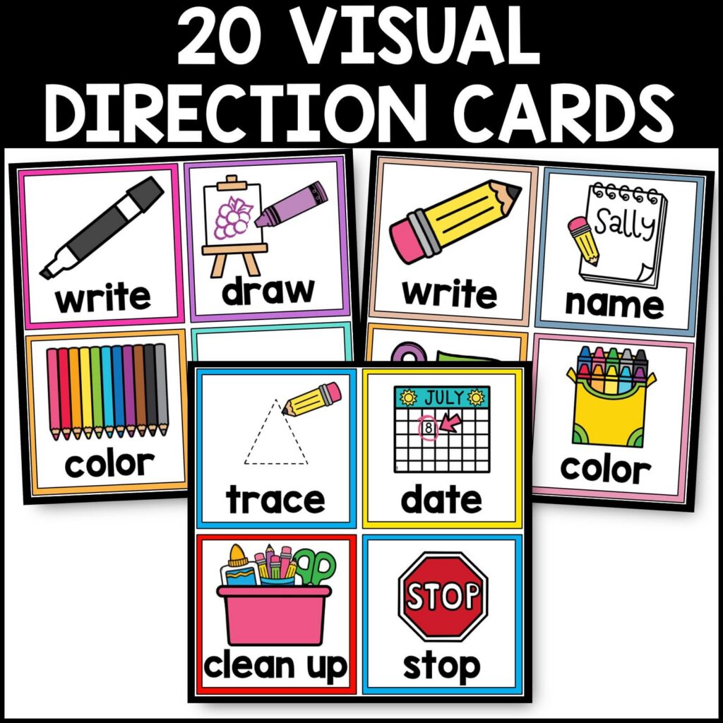 Classroom Management Picture Direction Cards Classroom Management Picture Direction Cards