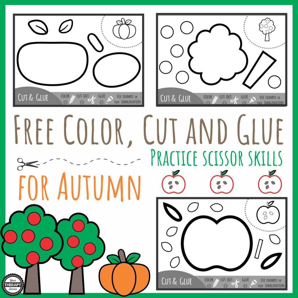 Color Cut Glue Scissor Practice Fall Color Cut Glue Scissor Practice Fall