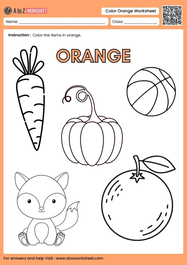 Color Orange Worksheets Color Orange Worksheets