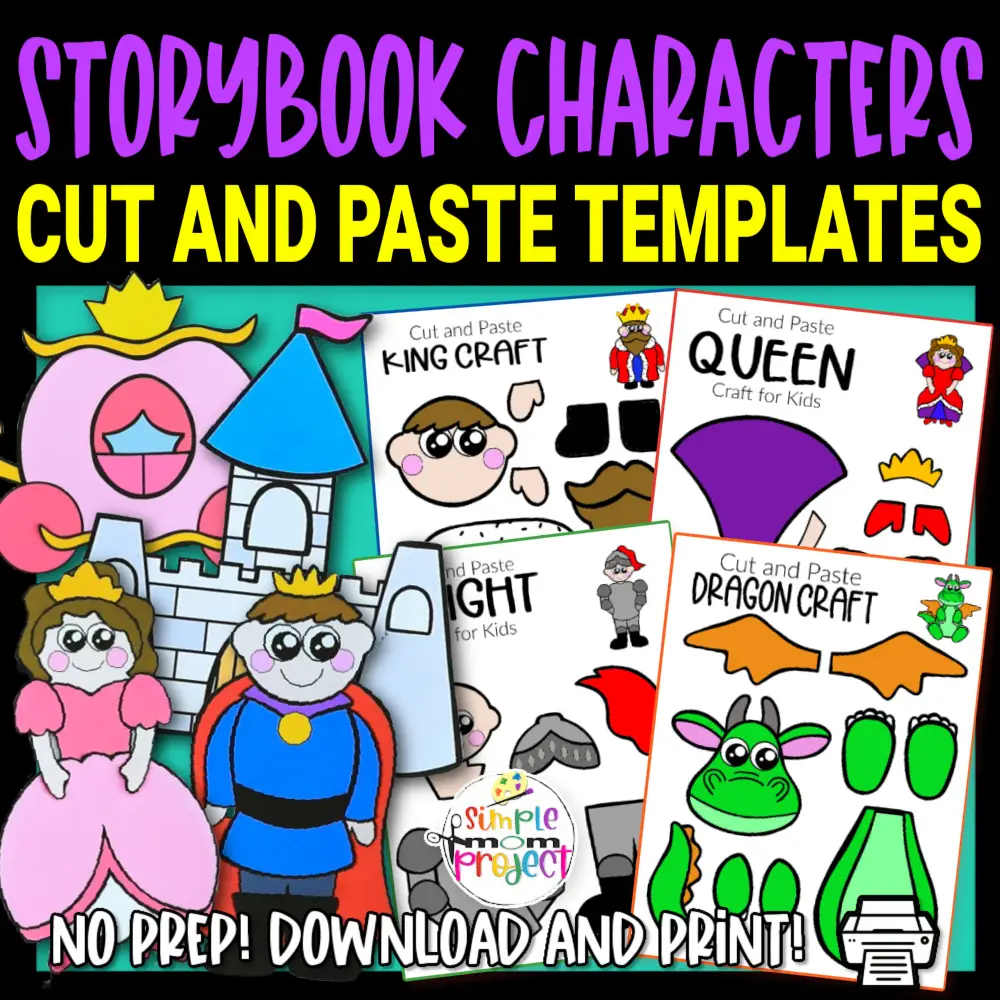Colored Storybook Character Crafts Colored Storybook Character Crafts