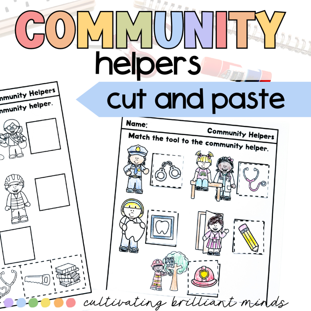 Community Helpers Cut And Paste Worksheets Tools Kindergarten 1st Community Helpers Cut And Paste Worksheets Tools Kindergarten 1st