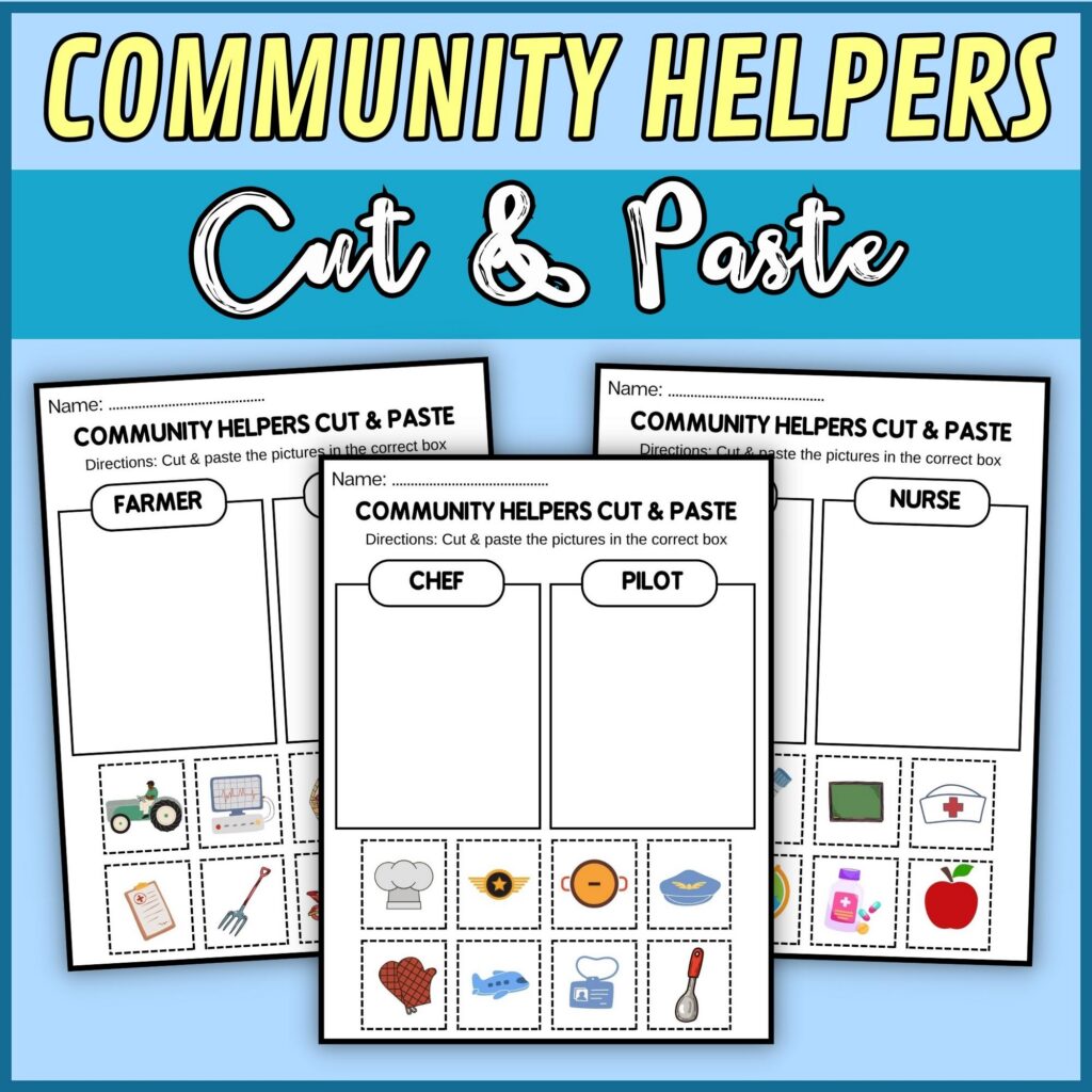 Community Helpers Cut Paste Sorting Activity Community Helpers Cut Paste Sorting Activity