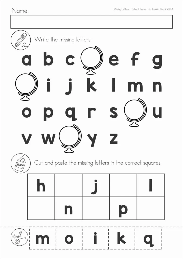 Cut And Paste Alphabet Worksheets Cut And Paste Alphabet Worksheets