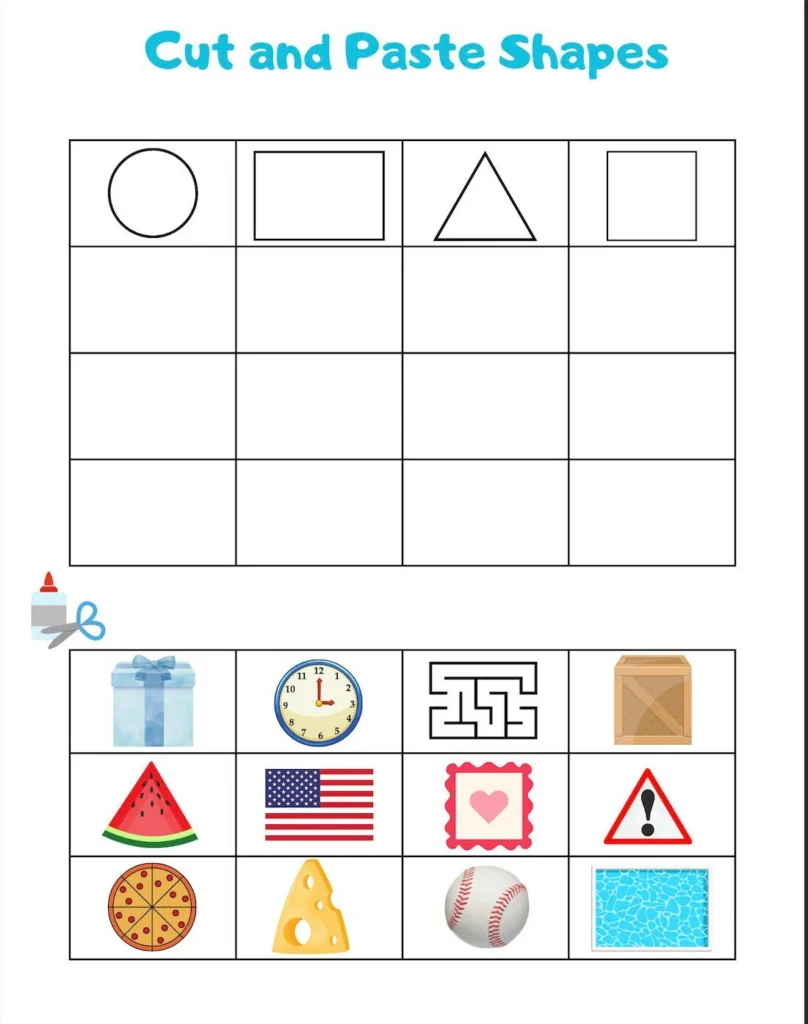 Cut And Paste Shape Worksheet