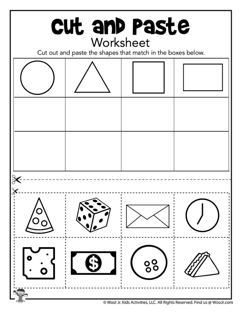 Cut And Paste Shapes Worksheets