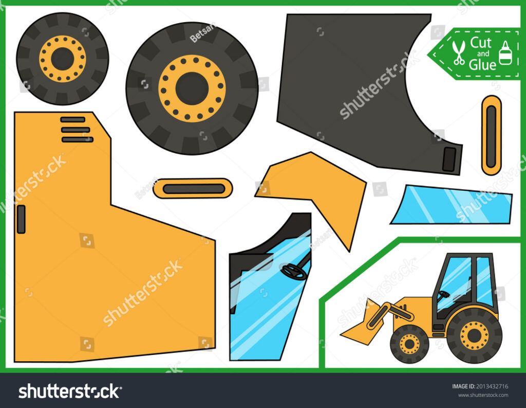 Cut Glue Craft Puzzle Tractor Children 2013432716 Cut Glue Craft Puzzle Tractor Children 2013432716