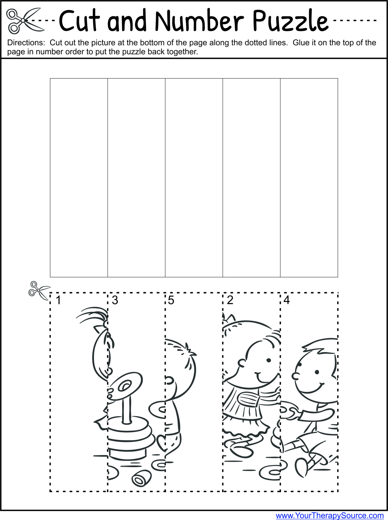 Cut Number Puzzle