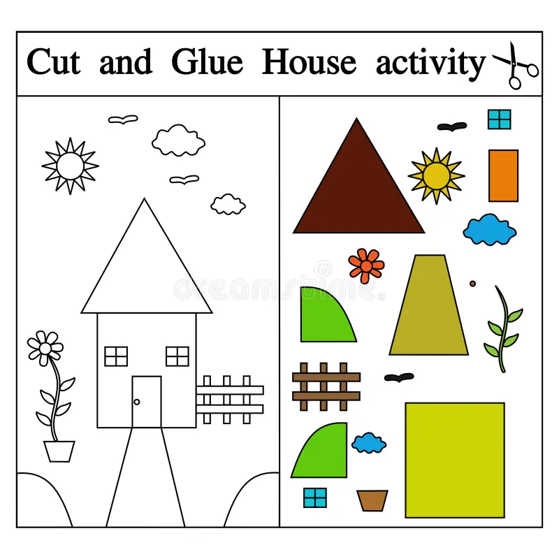 Cut Paste Activity House Cut Paste Activity House