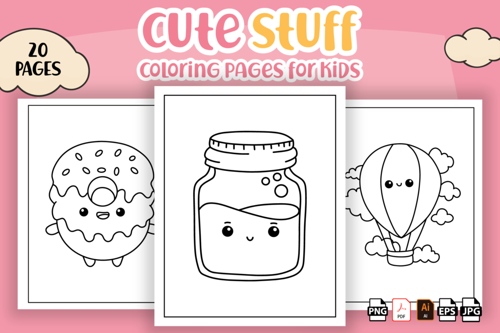 Cute Stuff Coloring Pages Kids Kdp Cute Stuff Coloring Pages Kids Kdp