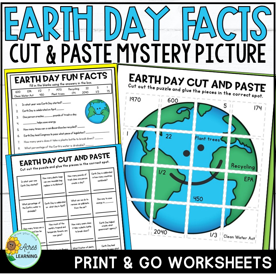 Earth Day Mystery Picture Cut And Paste Earth Day Mystery Picture Cut And Paste
