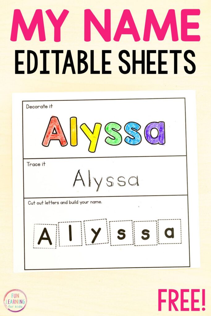 Editable Cut And Paste Build Your Name Worksheets Editable Cut And Paste Build Your Name Worksheets