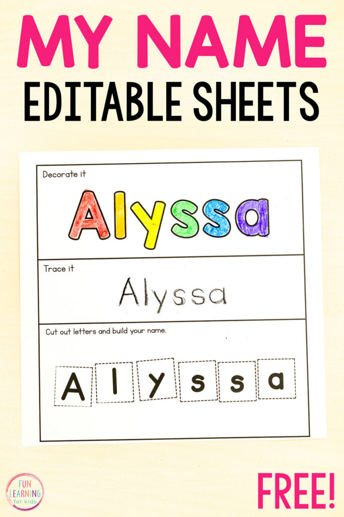 Editable Cut And Paste Build Your Name Worksheets Editable Cut And Paste Build Your Name Worksheets