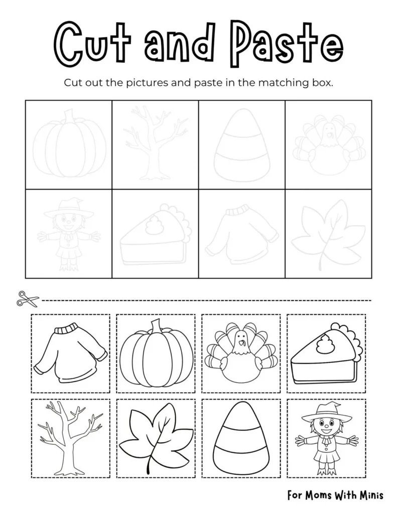 Fall Cut And Paste Worksheet Fall Cut And Paste Worksheet