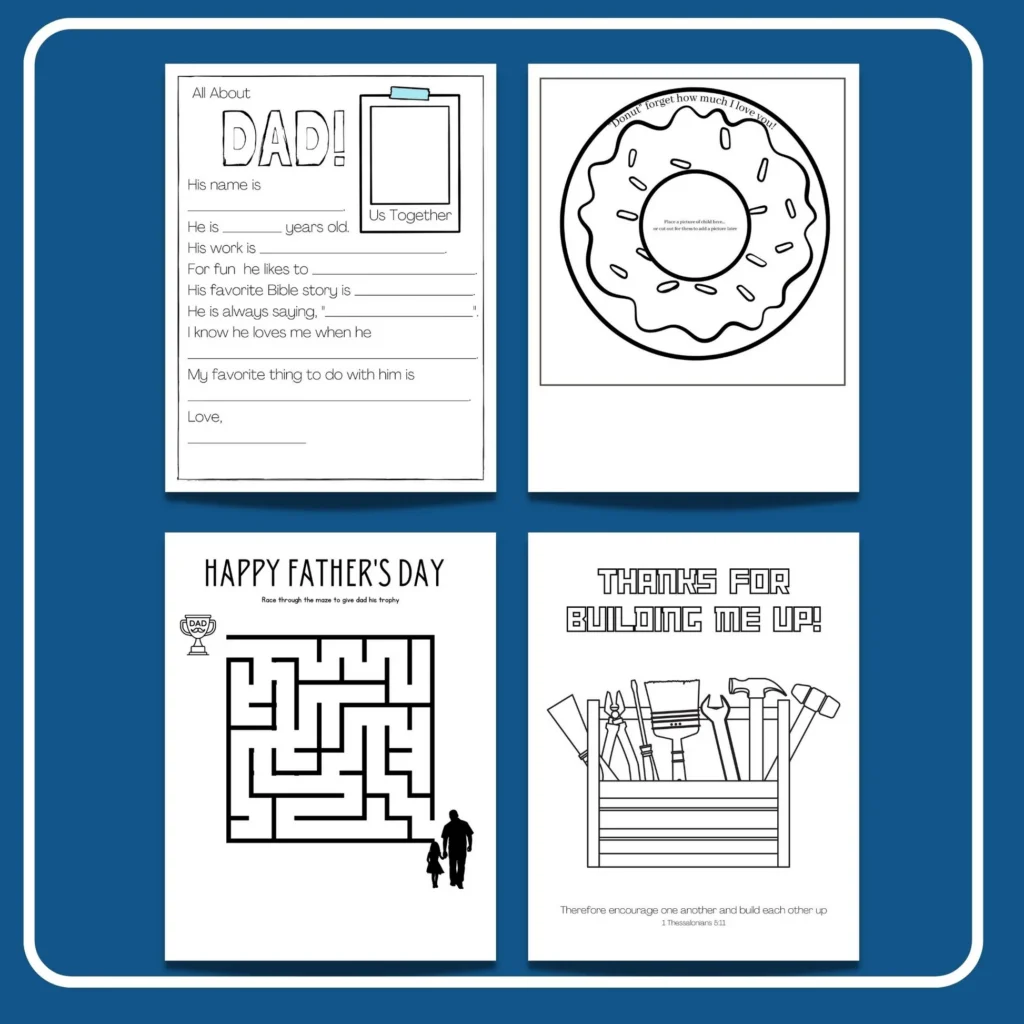 Fathers Day Freebie 8 Printable Activity Sheets Download Only Fathers Day Freebie 8 Printable Activity Sheets Download Only