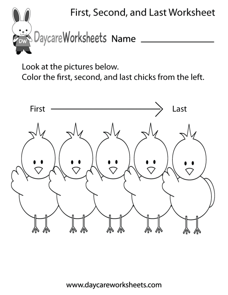 First Second And Last Worksheet First Second And Last Worksheet