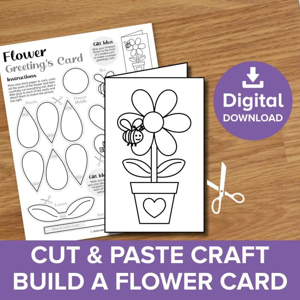 Flower Cut Paste Craft Printable Flower Cut Paste Craft Printable