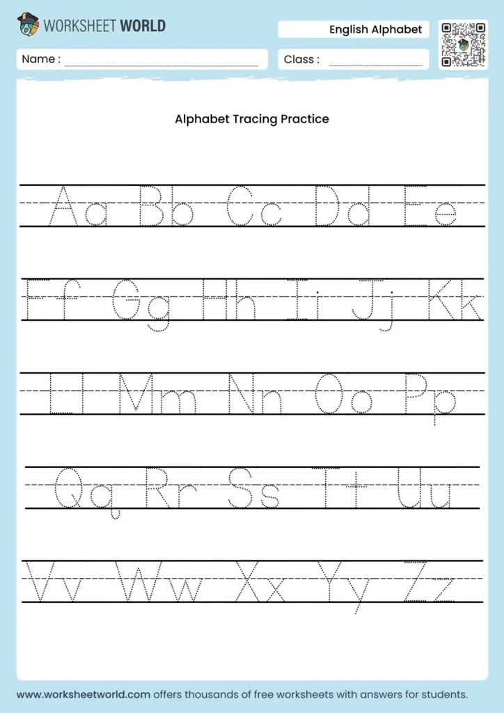 Free Alphabet Tracing Worksheets Pdf For Kids