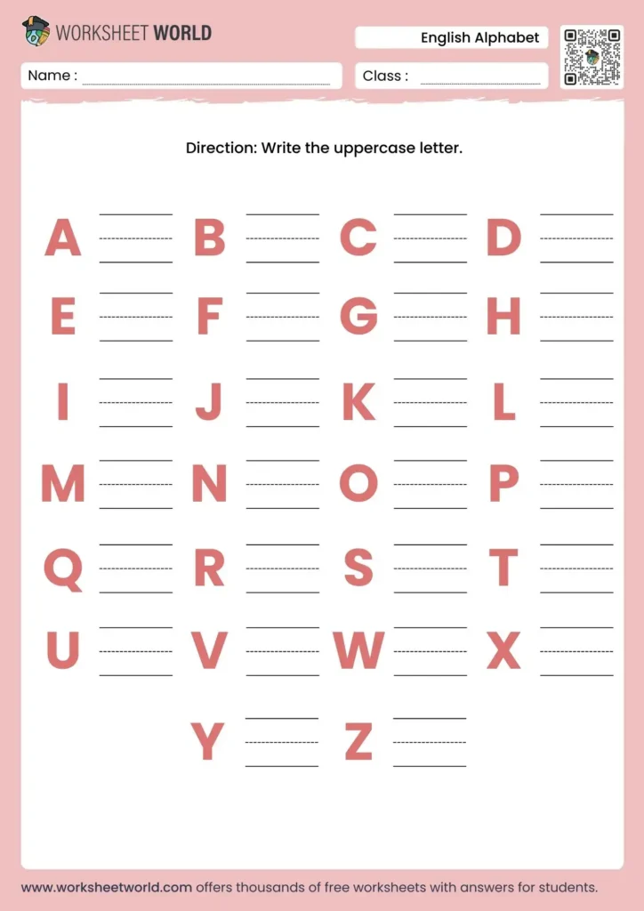 Free Alphabet Writing Worksheets For Kids Free Alphabet Writing Worksheets For Kids