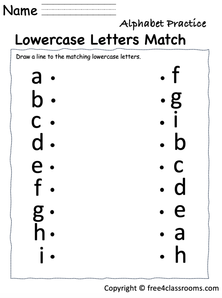 Free Printable Alphabet Matching Worksheets For Pre K And Kindergarten