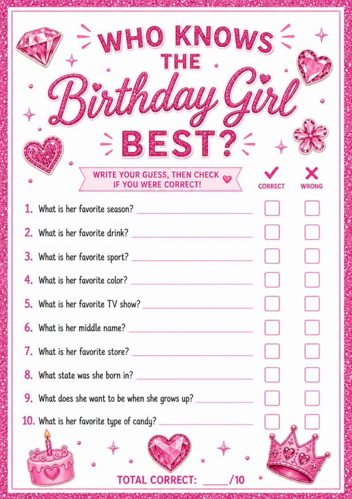 Free Printable Birthday Party Games And Activities Fun Party Games And Ideas