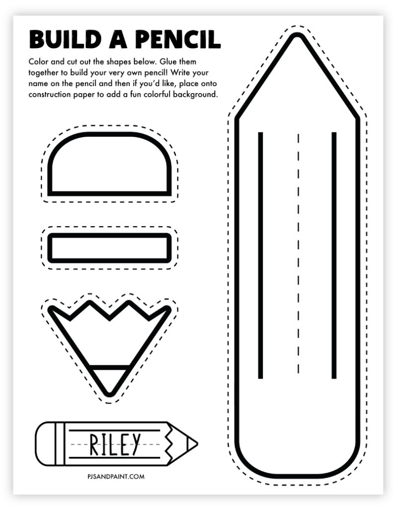 Free Printable Build A Pencil Craft Free Printable Build A Pencil Craft
