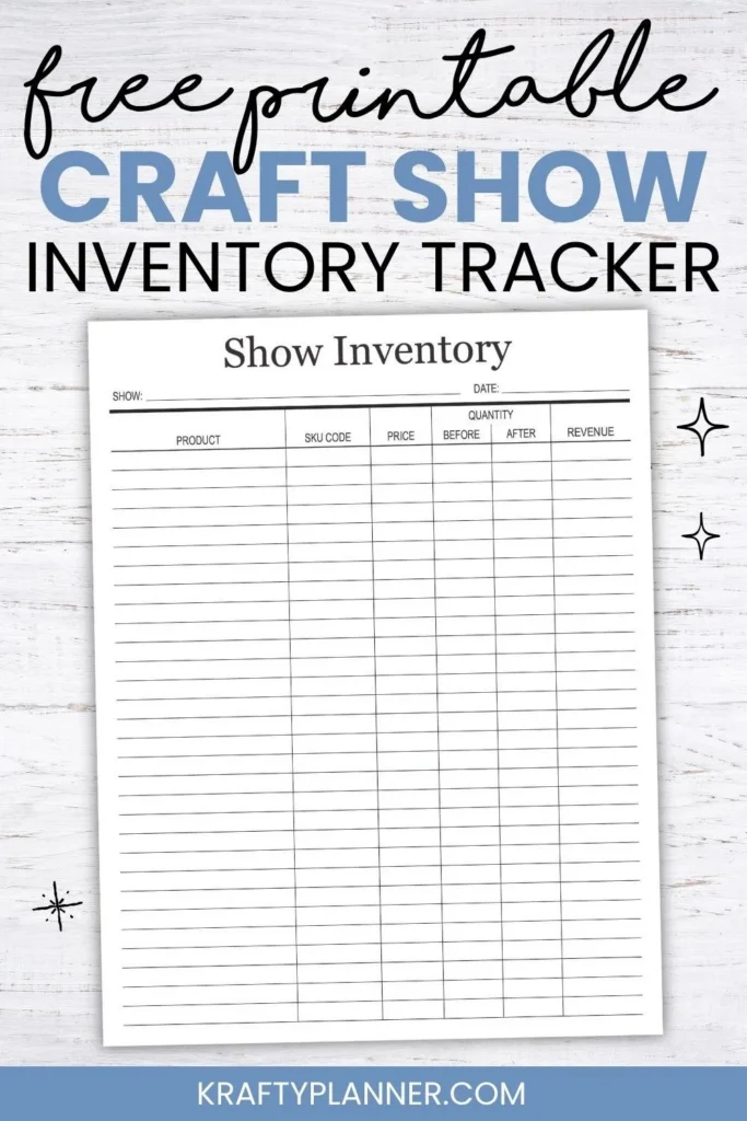 Free Printable Craft Show Inventory Tracker