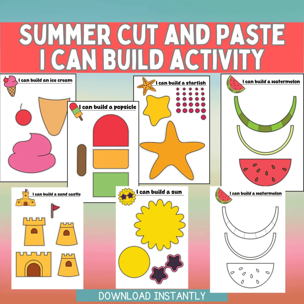 Fun Cut And Paste I Can Build Activity For Kids Printable Crafts Fun Cut And Paste I Can Build Activity For Kids Printable Crafts