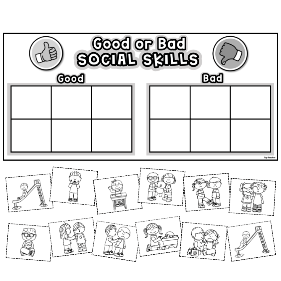 Good Or Bad Social Skills Cut And Paste