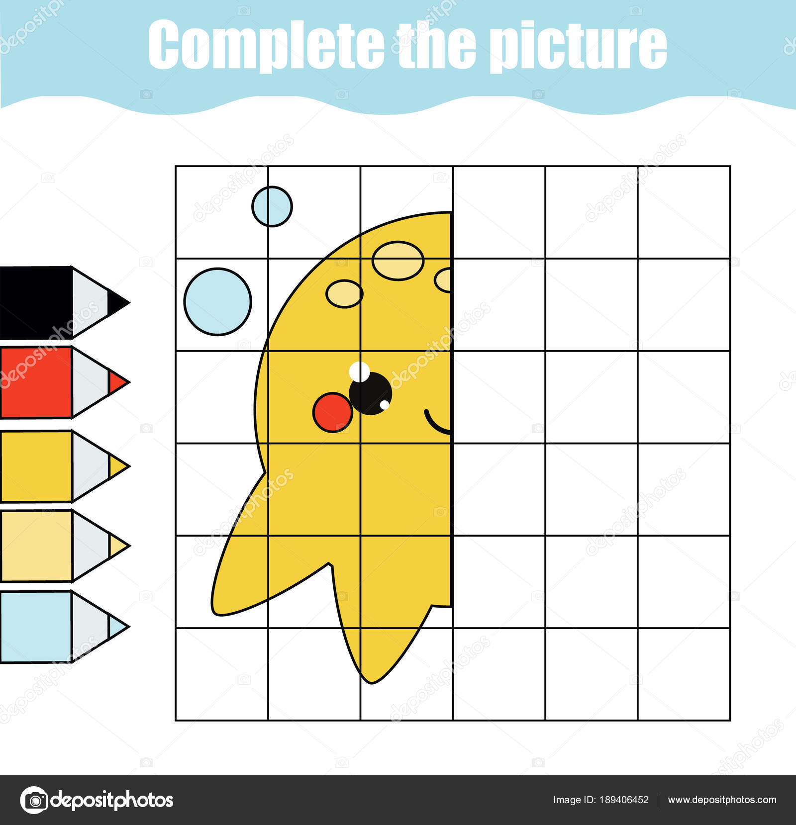 Grid Copy Drawing Activity Educational Children Game Copy The Picture Printable Sheet For Kids And 189406452