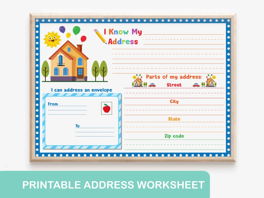 I Know My Address Kids Printable Life I Know My Address Kids Printable Life